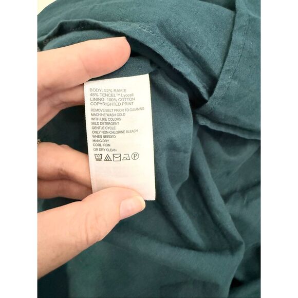 Tommy Bahama Green White Jeweled Jaguar Off The Shoulder Midi Dress Medium - Picture 8 of 8